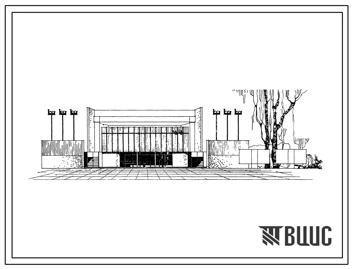 Типовой проект 260-13-64 Киноплощадка на 1000 мест. Подпорные стены из бетонных блоков.