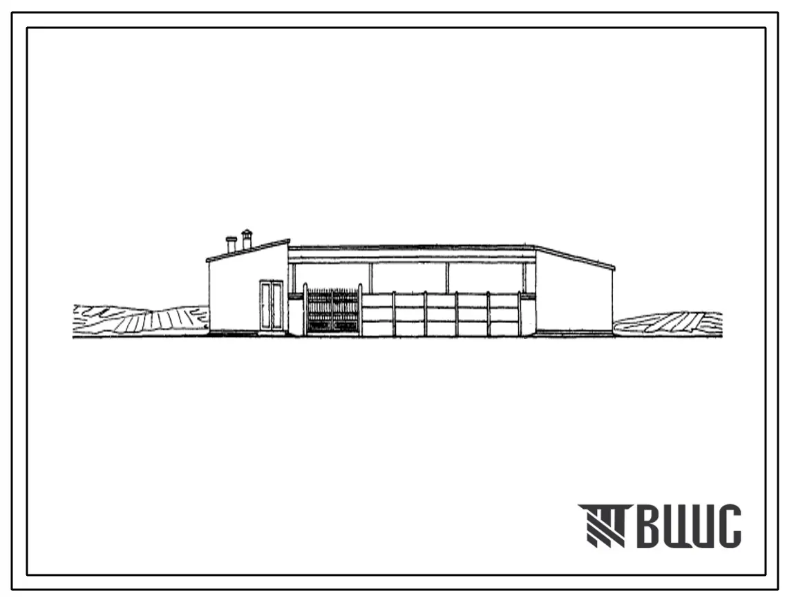 Типовой проект 804-23 Конюшня с баз-навесом на 50 голов молодняка.