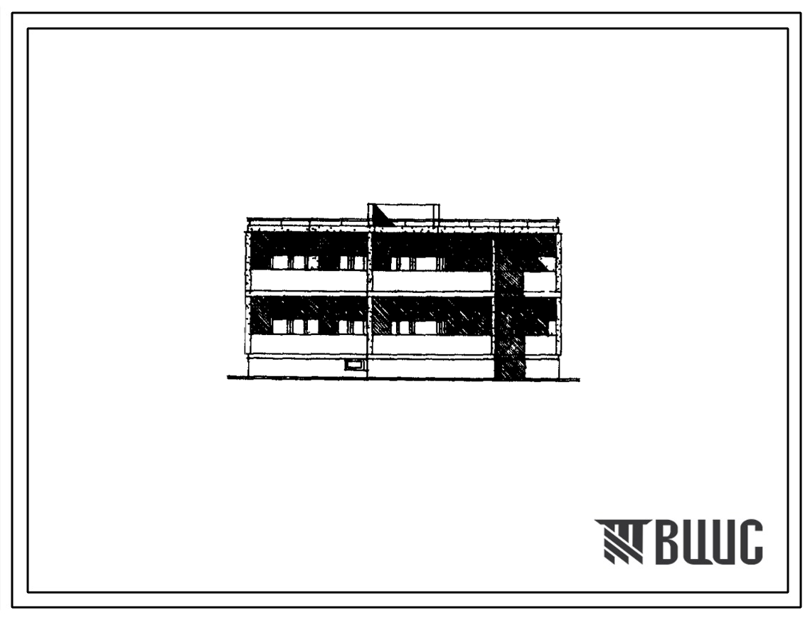 Типовой проект 126-071/1 Двухэтажная блок-секция рядовая с торцевыми окончаниями на 6 квартир (двухкомнатных 2А-2, 2Б-4). Для строительства в 4Г климатическом подрайоне г.Астрахани и области