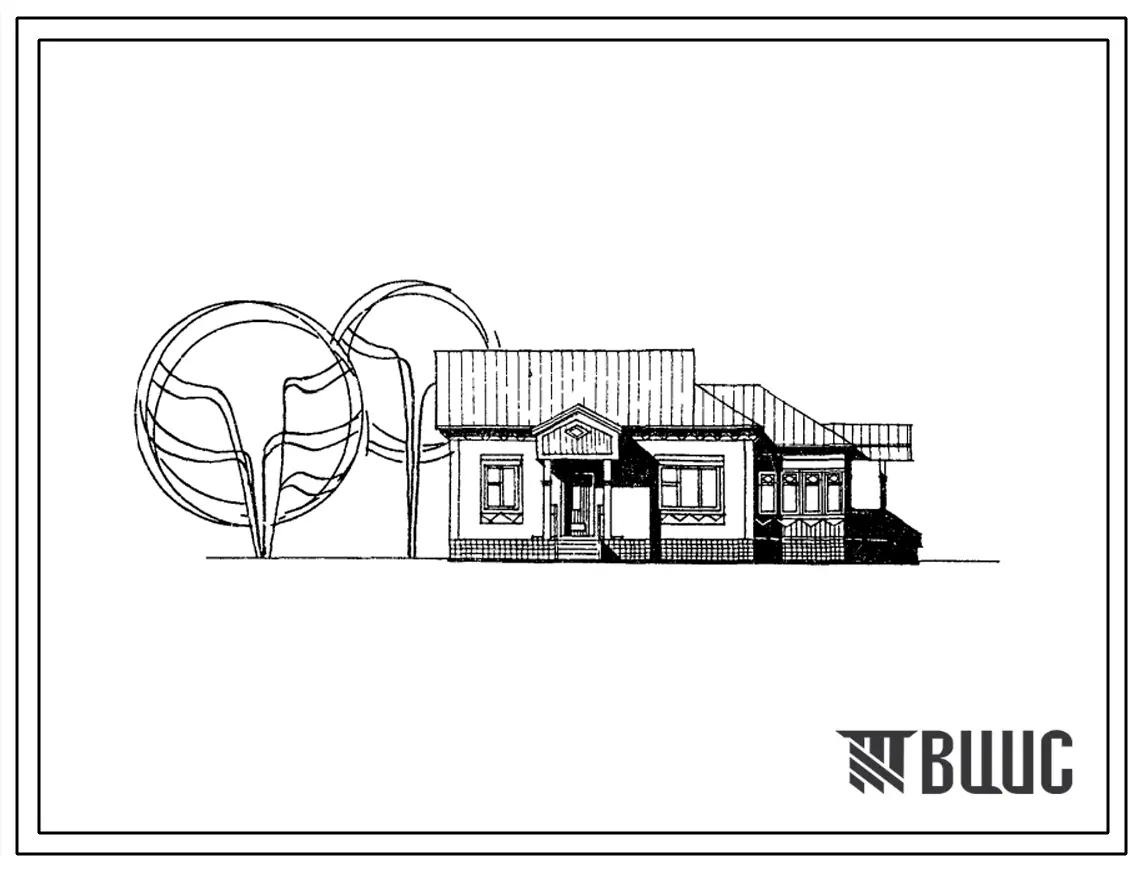 Типовой проект 181-25-8/1.2 1-этажный 1-квартирный 3-комнатный жилой дом с квартирой типа 3Б. Для строительства в 1В климатическом подрайоне, 2 и 3 климатических районах.