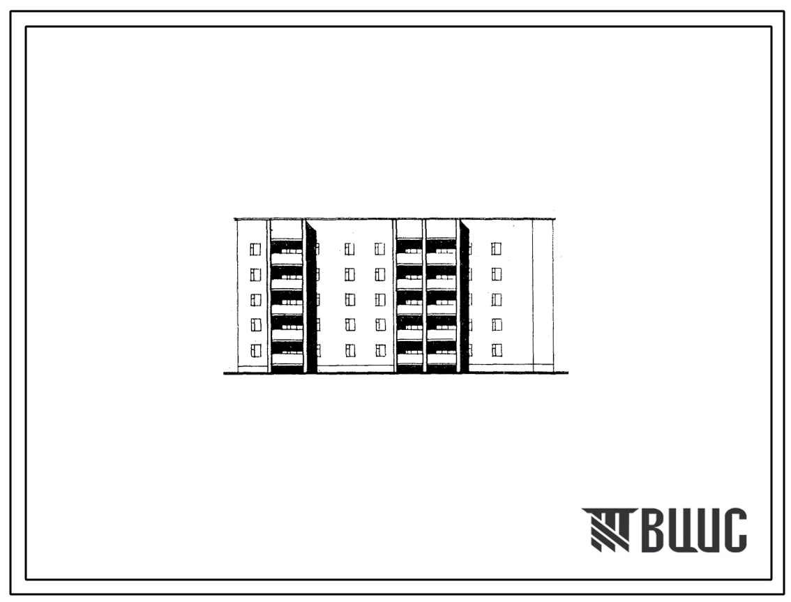 Типовой проект 86-043.13.86 Блок-секция 5-этажная 36-квартирная угловая правая 1Б-2Б-2Б - 1Б-3Б-3А-3Б (для строительства в Коми АССР)