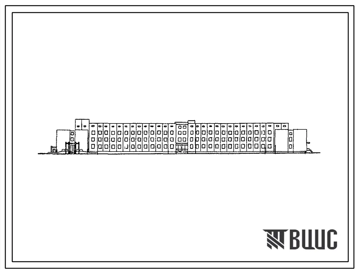 Типовой проект ЦВП-80 (08-23-КК) Медико-санитарный батальон со стационаром на 100 коек и поликлиникой на 80 посещений в смену со стенами из кирпича и внутренним каркасом серии ИИ-04
