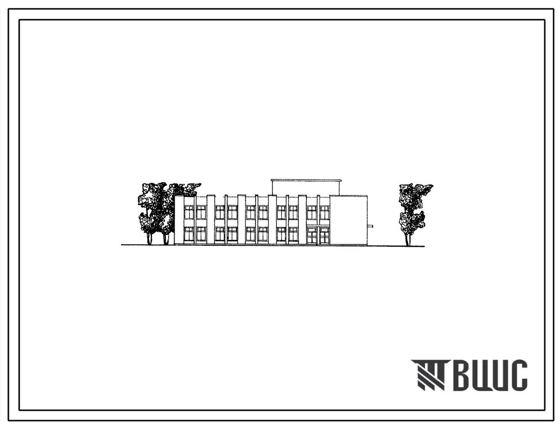 Типовой проект 274-30-54 Комплекс зданий предприятий торговли, общественного питания и бытового обслуживания для торгового центра жилого района на 30 тыс. тыс. жителей. Для строительства в 1В климатическом подрайоне, 2 и 3 климатических районах