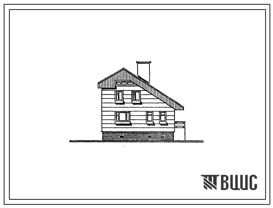Типовой проект 143-184-9м.88 Мансардный дом с четырехкомнатной квартирой