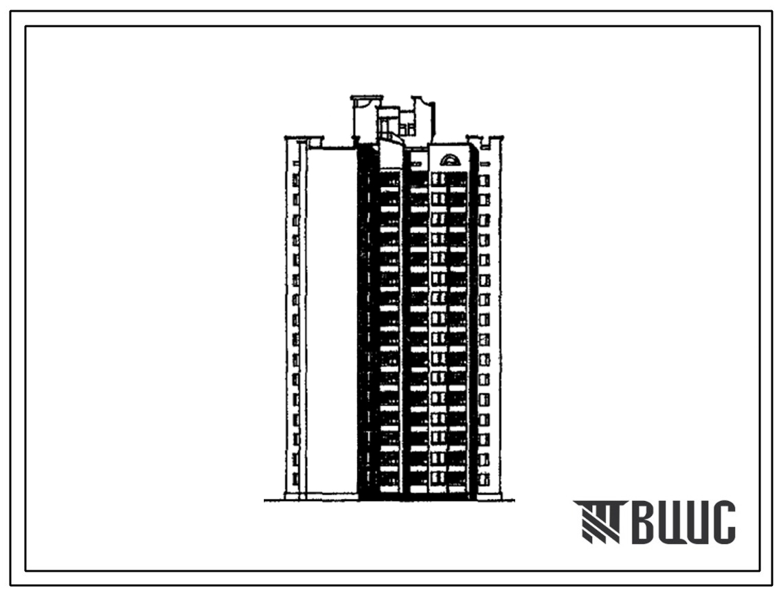 Типовой проект 236-015.13.91 Блок-секция поворотная 16-этажная 80-квартирная 1.3.3.3.4 для строительства в центральных районах УССР
