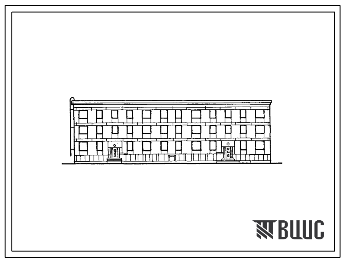 Типовой проект 1-309к-15 Трехэтажный дом на 24 квартиры со стенами из крупных керамзитобетонных блоков