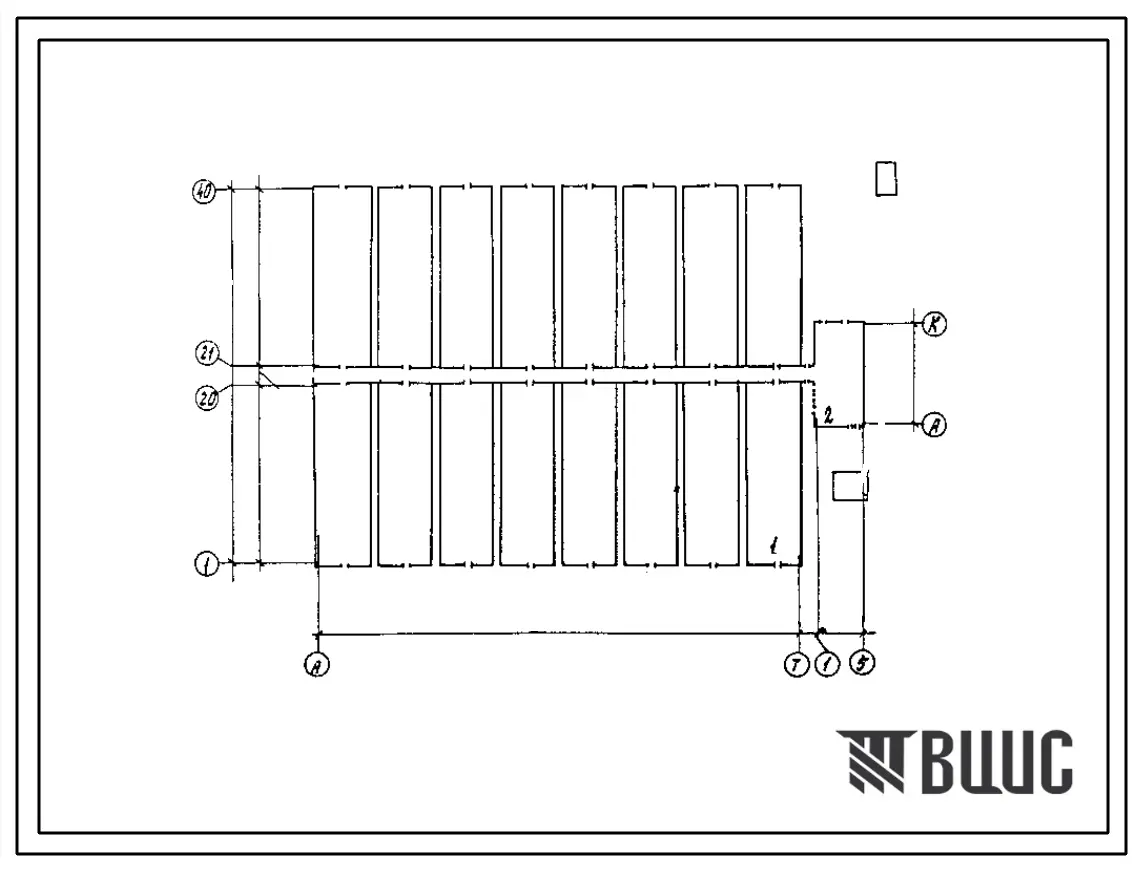 Типовой проект 810-01-28.88 Блок зимних теплиц пролетом 24 м площадью 3 га (компоновочные решения). Площадь участка - 3,6 га. Расчетная температура: -40°С