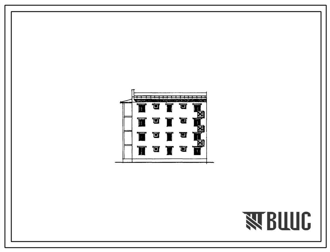 Типовой проект 77-0102сп.86 Четырехэтажная блок-секция торцевая левая на 8 квартир