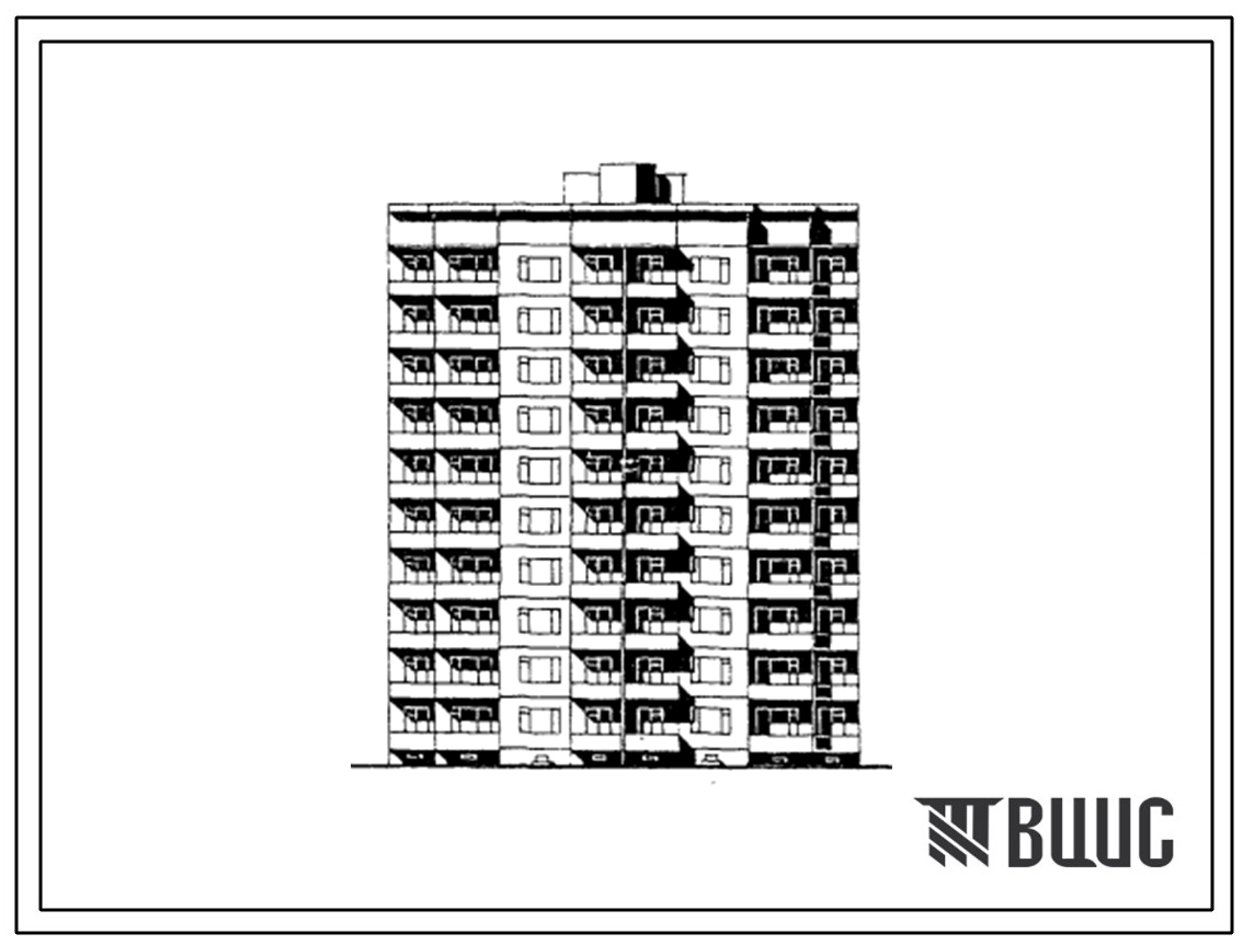 Типовой проект 90-0118.13.86 Блок-секция 10-этажная 40-квартирная рядовая с торцевыми окончаниями 1-2-3-4 (для строительства в городе Калининграде и Калининградской области)