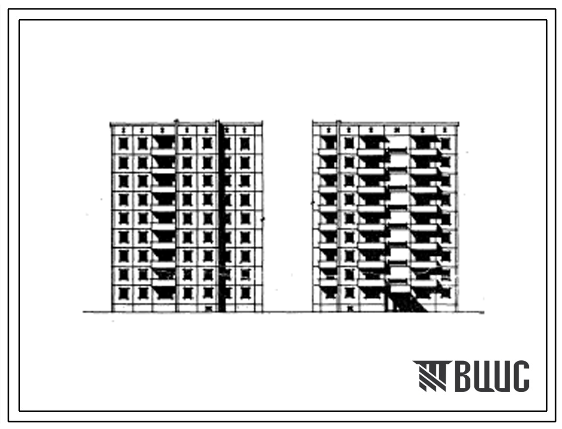 Типовой проект 97-030 Девятиэтажная 27 квартирная рядовая правая блок-секция 2Б, 3Б, 4Б.