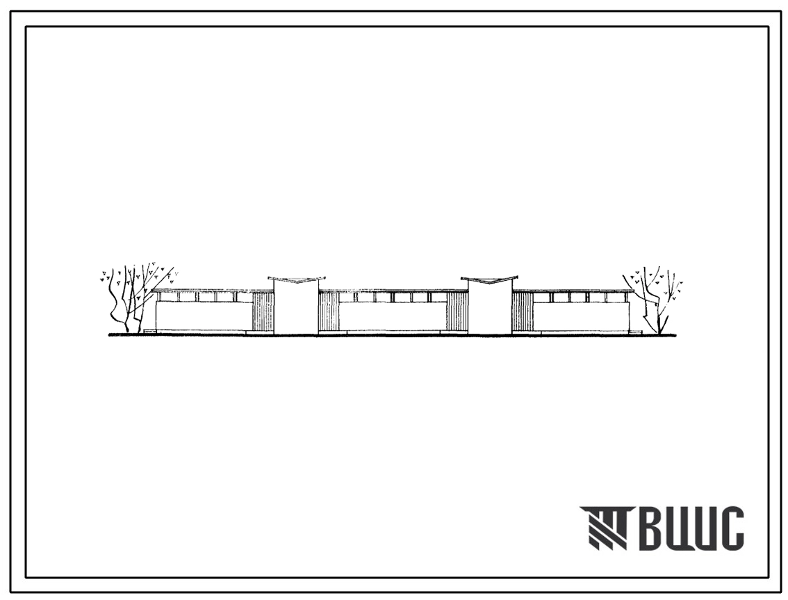 Типовой проект 296-2-4 Летний павильон-раздевальня на 150 человек для плоскостных спортивных сооружений тип «А» с использованием в теплое время года до 5 0С.
