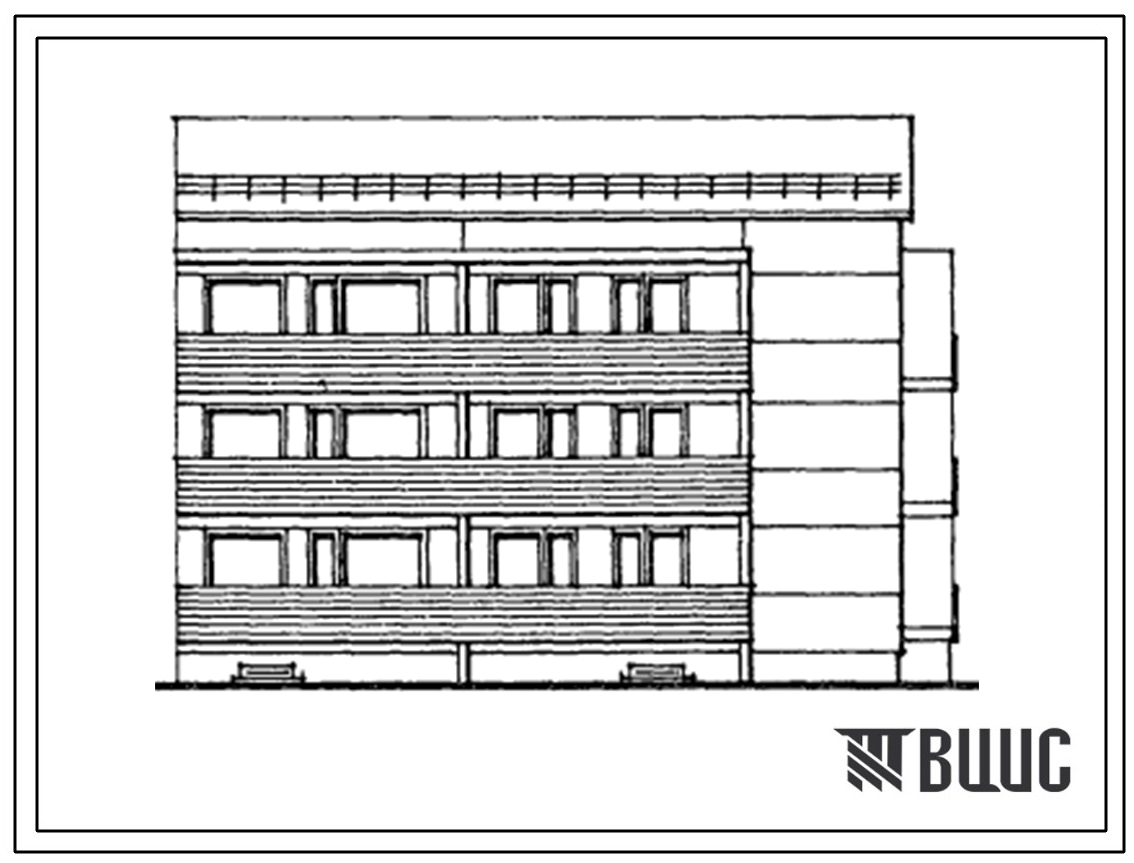 Типовой проект 104-078.13.88 Трехэтажная блок-секция полносборная торцевая на 6 квартир. Для Латвийской ССР