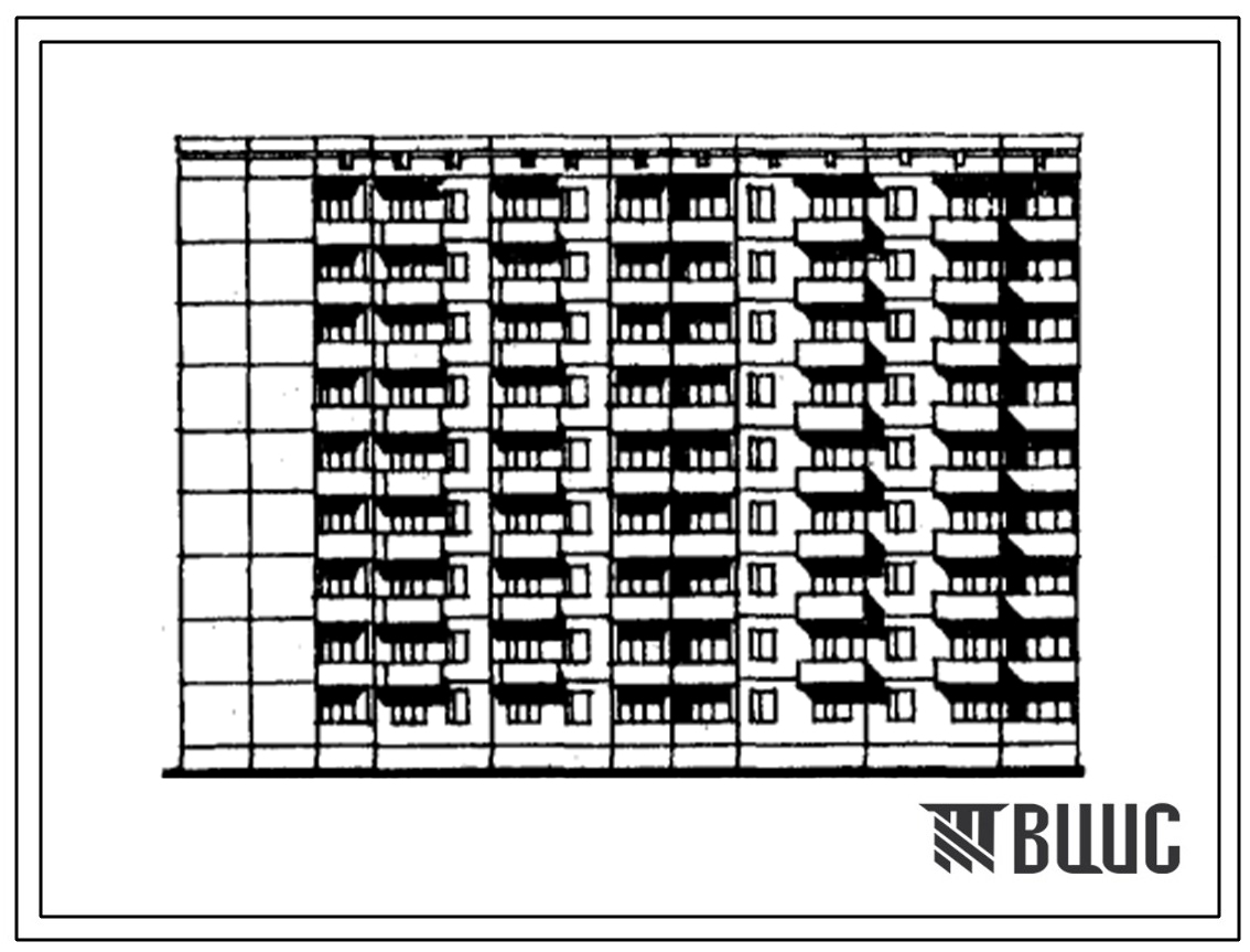 Типовой проект 75-028/1 Блок-секция 9-этажная 72-квартирная рядовая с углом поворота 148 градусов 1Б-1Б-2Б-3Б и 1Б-1Б-2Б-3Б