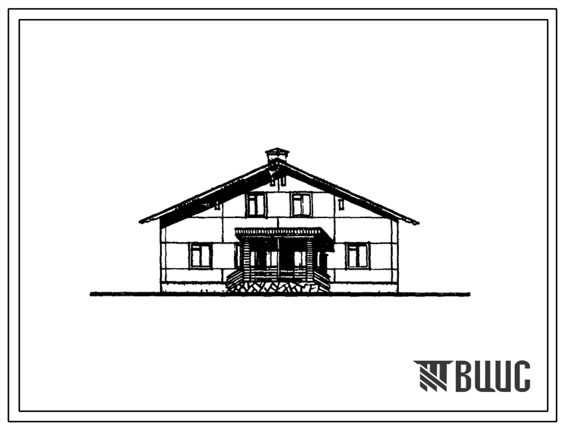 Типовой проект 181-25-12/1 Одноэтажный жилой дом с мансардой на 2 квартиры с тремя комнатами типа 3Б. Для строительства в 1В климатическом подрайоне, 2 и 3 климатических районах