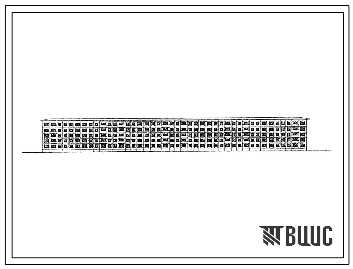 Типовой проект 1-464Д-94 Пятиэтажный восьмисекционный дом на 119 квартир (однокомнатных 19, двухкомнатных 59, трехкомнатных 31, четырехкомнатных 10).
