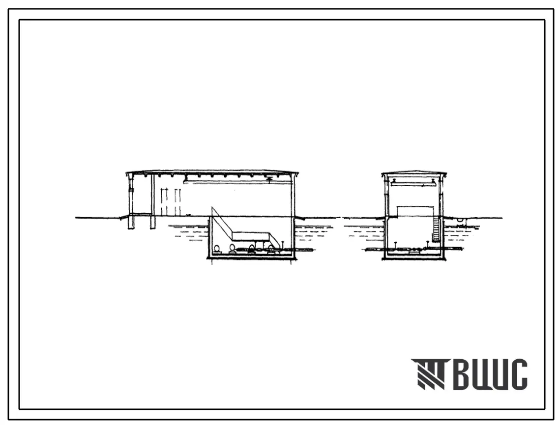 Типовой проект 901-2-10/71 Насосная станция полузаглубленная производительностью от 20 до 150 л/сек