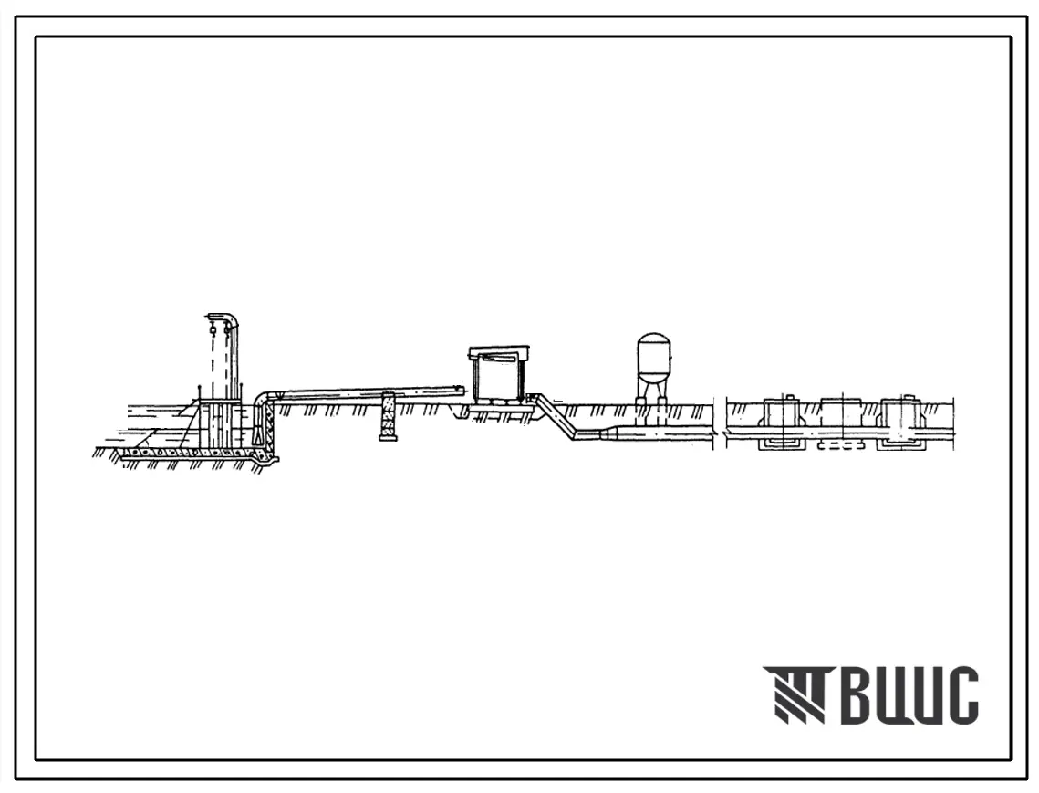 820-3-49.84 Насосные станции блочно-комплектные полной заводской готовности подачей 0,3-1 м?/с, напором до 100 м для закрытых оросительных систем с отечественным оборудованием (с насосами типа Д и ЦН). Пятиагрегатная блочно-комплектная насосная станция с