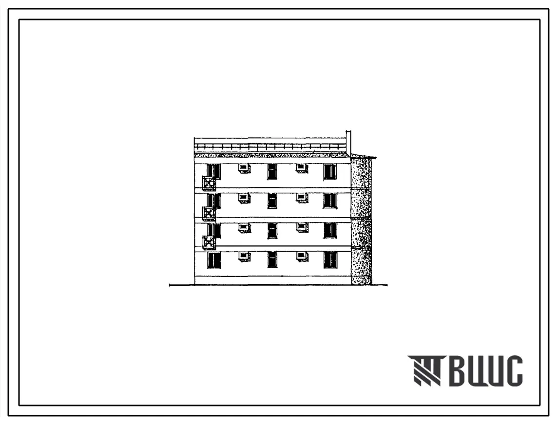 Типовой проект 77-091сп.85 Четырехэтажная торцевая правая на 8 квартир