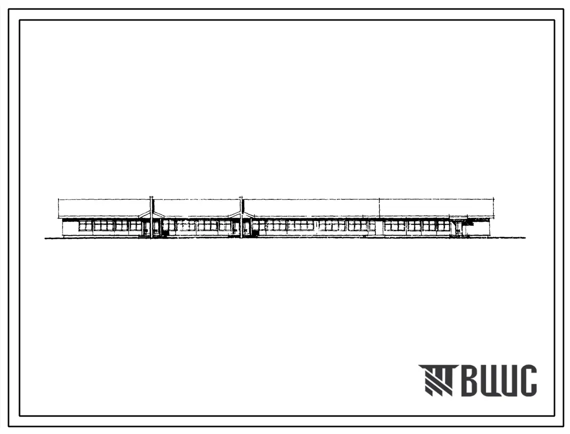 Типовой проект 271-31-62 Общественный центр поселка. Тип III. Блок «Б». В деревянных клеено-панельных конструкциях с наружной облицовкой из крупноразмерных асбестоцементных листов. Для строительства в IВ климатическом подрайоне, II и III климатических рай
