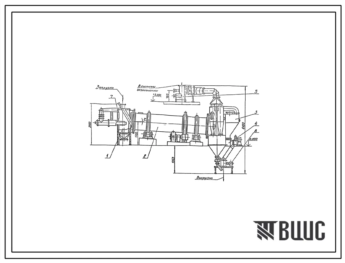 Проект 11747 Сушило барабанное Д=1,2м, L=6м производительностью 6 т/ч на газе для песка