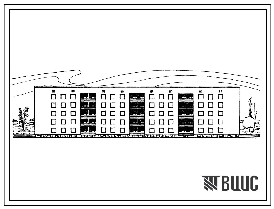 Типовой проект 114-87-69 5-этажный 4-секционный дом на 50 квартир 1Б.2Б.3А.4Б, для строительства на просадочных грунтах и над горными выработками.