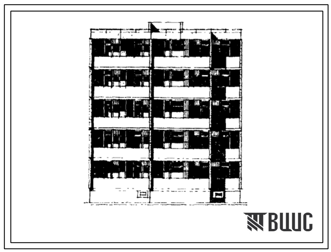 Типовой проект 126-074/1 Пятиэтажная блок-секция с торцевыми окончаниями на 15 квартир (двухкомнатных 2А-5, 2Б-10). Для строительства в 4Г климатическом подрайоне г.Астрахани и области