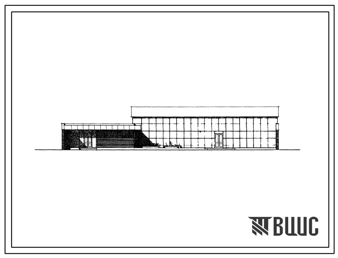Типовой проект 294-2-22сп Спортивный корпус с залом на 24х12м для строительства в районах с сейсмичностью 9 баллов, на просадочных грунтах.