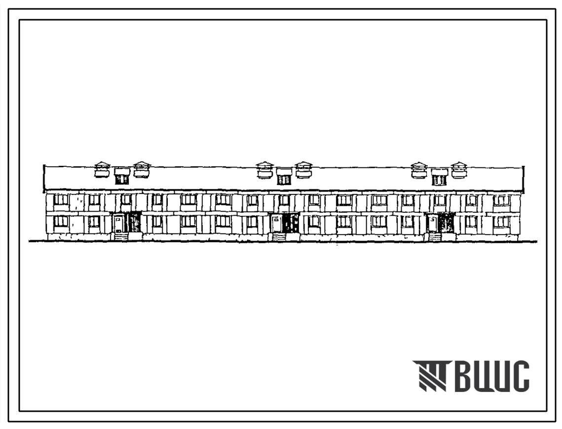 Типовой проект 113-115-131.85 Трехсекционный дом арболитовой конструкции на 12 квартир (двухкомнатных 2Б – 6, трехкомнатных 3А – 6). Общая площадь 659 м2