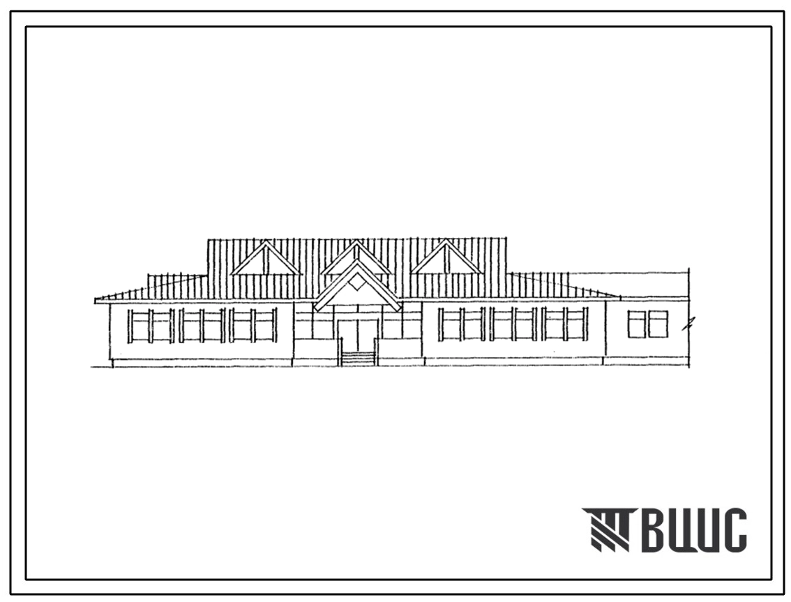 Типовой проект 224-06-25.91 Блок-пристройка для шестилеток на 2 класса. Стены из кирпича. Здание одноэтажное.