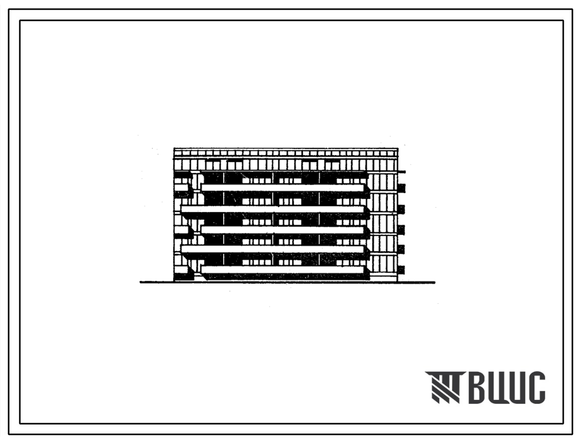 Типовой проект 67-020с.86 Пятиэтажная двойная блок-секция торцовая на 25 квартир 1Б, 2Б, 3Б-2Б, 3Б (правая)