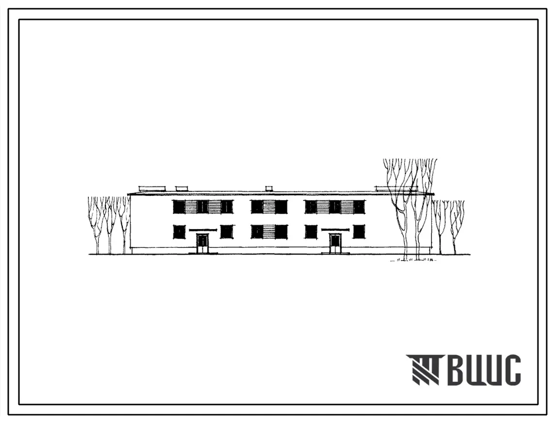Типовой проект 114-12-74с Двухсекционный дом на 12 квартир (однокомнатных 2, двухкомнатных 6, трехкомнатных 2, четырехкомнатных 2). Для строительства во II строительно-климатической зоне, в районах с сейсмичностью 7 и 8 баллов. (Для 2 проектно-строите