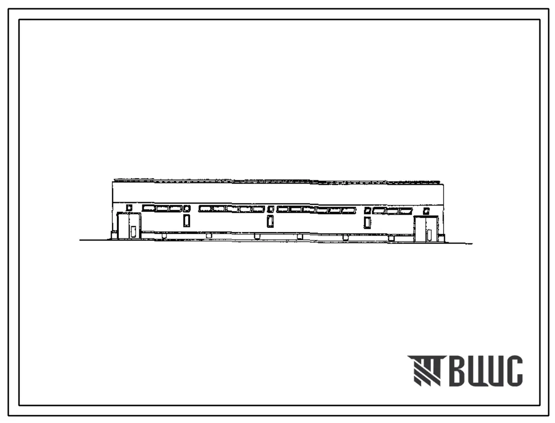 Типовой проект 817-235.86 Сарай для сена емкостью 400 т с активным вентилированием передвижными вентиляторами. Размеры здания - 18x54 м. Расчетная температура: -30, -40°С. Стены и покрытие - асбестоцементные листы по деревянным прогонам