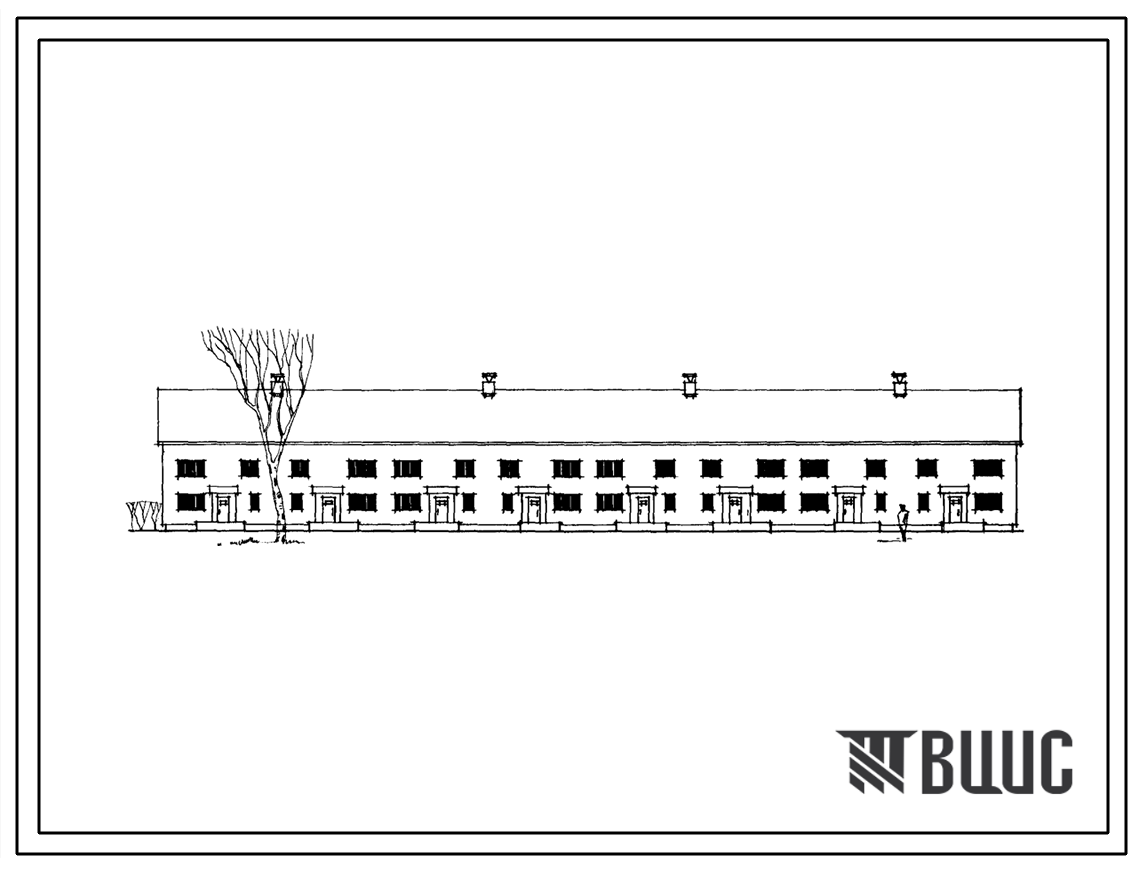 Типовой проект 144-12-90 Двухэтажный восьмиквартирный кирпичный жилой дом  в двух уровнях (трехкомнатных-4, четырехкомнатных-4), для строительства во 2 и 3 строительно-климатических зонах.