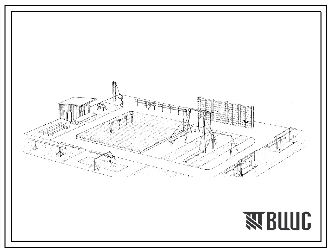 Шифр 32-59 Типовой проект Открытая площадка для гимнастики(1959г.)