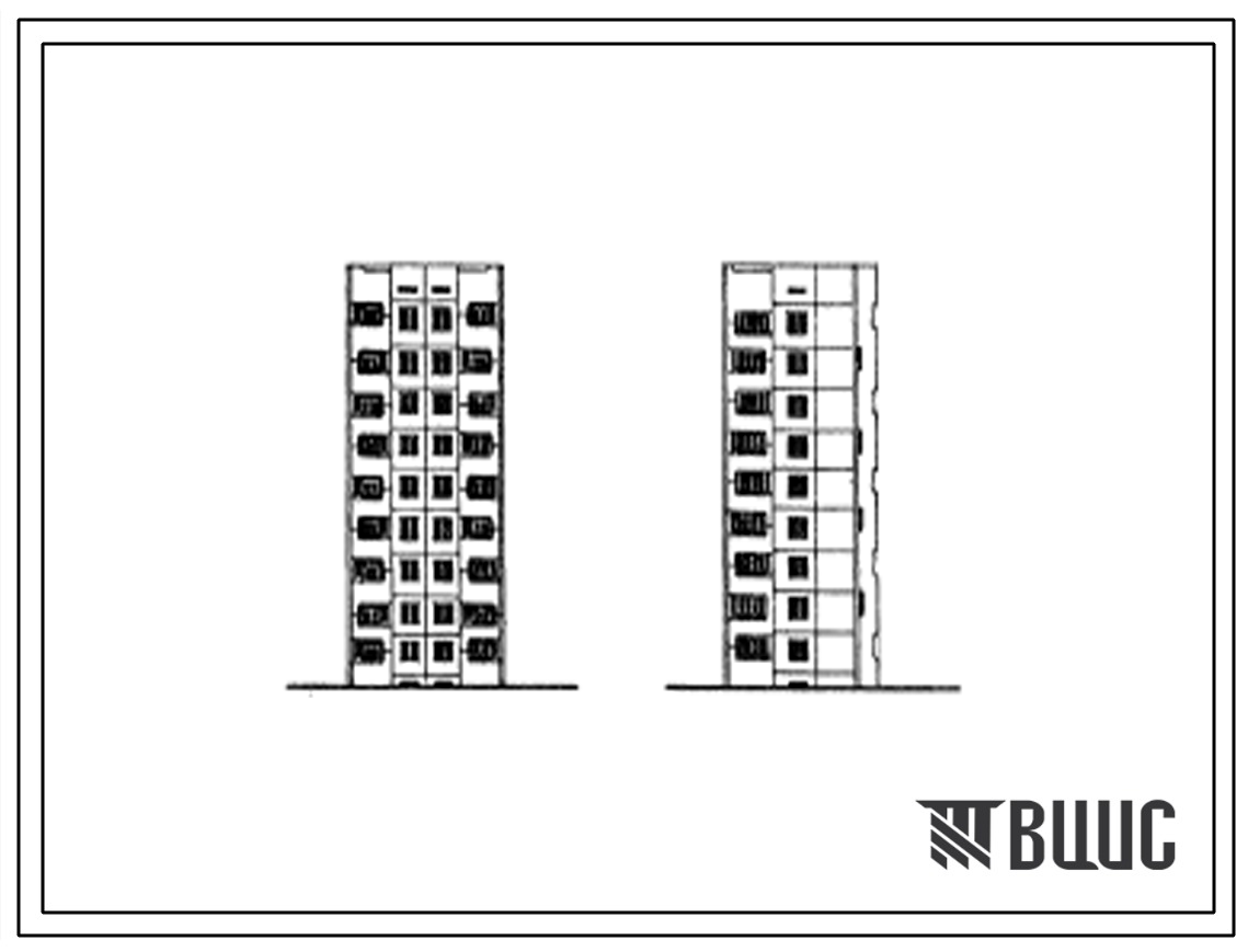 Типовой проект 147-03с Девятиэтажный блок на 18 квартир (трехкомнатных 3Б-18) с шагом поперечных стен 3,3 м для строительства в IVВ и IIIБ климатических подрайонах сейсмичностью 7 и 8 баллов.