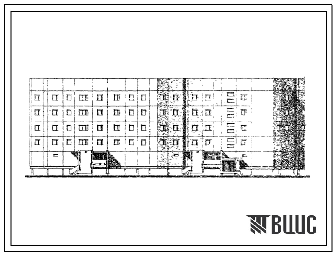 Типовой проект 122-038см.83 Пятиэтажные жилые блоки меридиональной ориентации.