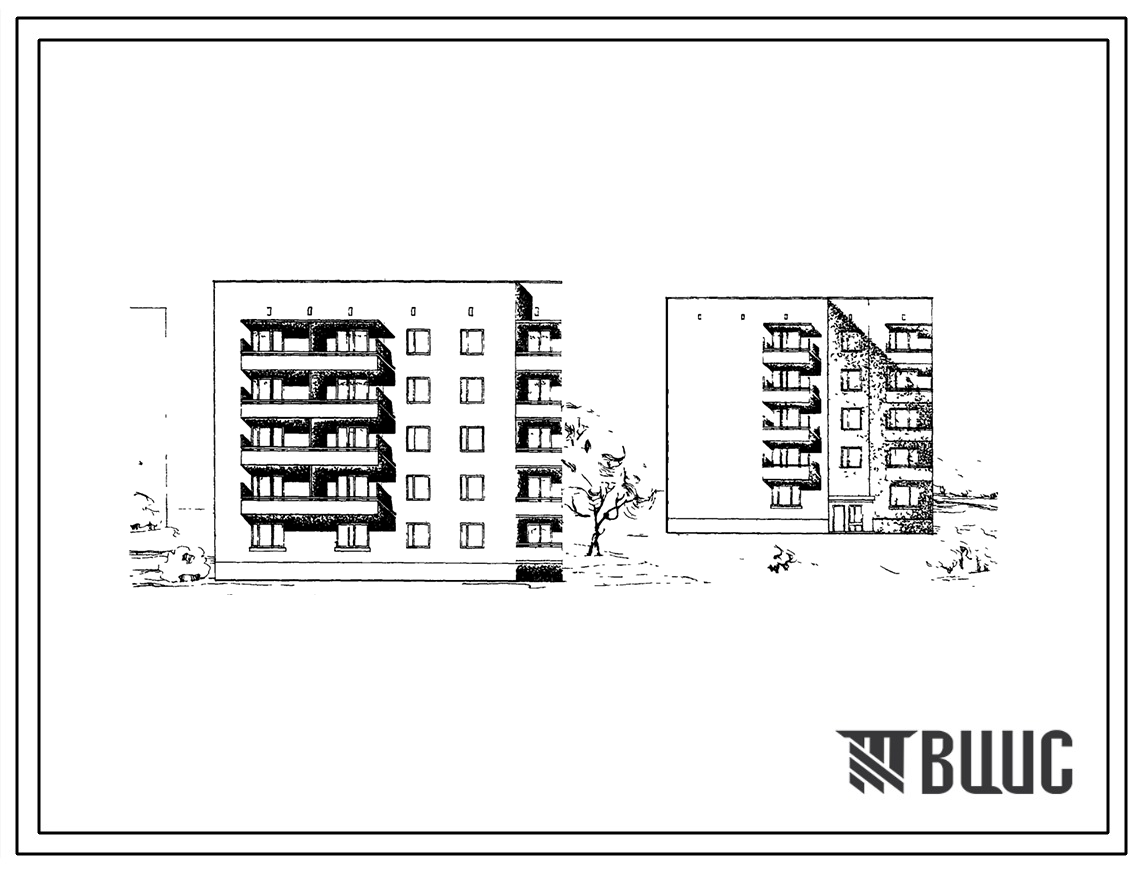 Типовой проект 87-0106/1 Пятиэтажная угловая блок-секция на 20 квартир (однокомнатных 1Б-5; двухкомнатных 2Б-5; трехкомнатных 3А-5, 3Б-1; четырехкомнатных 4Б-4).