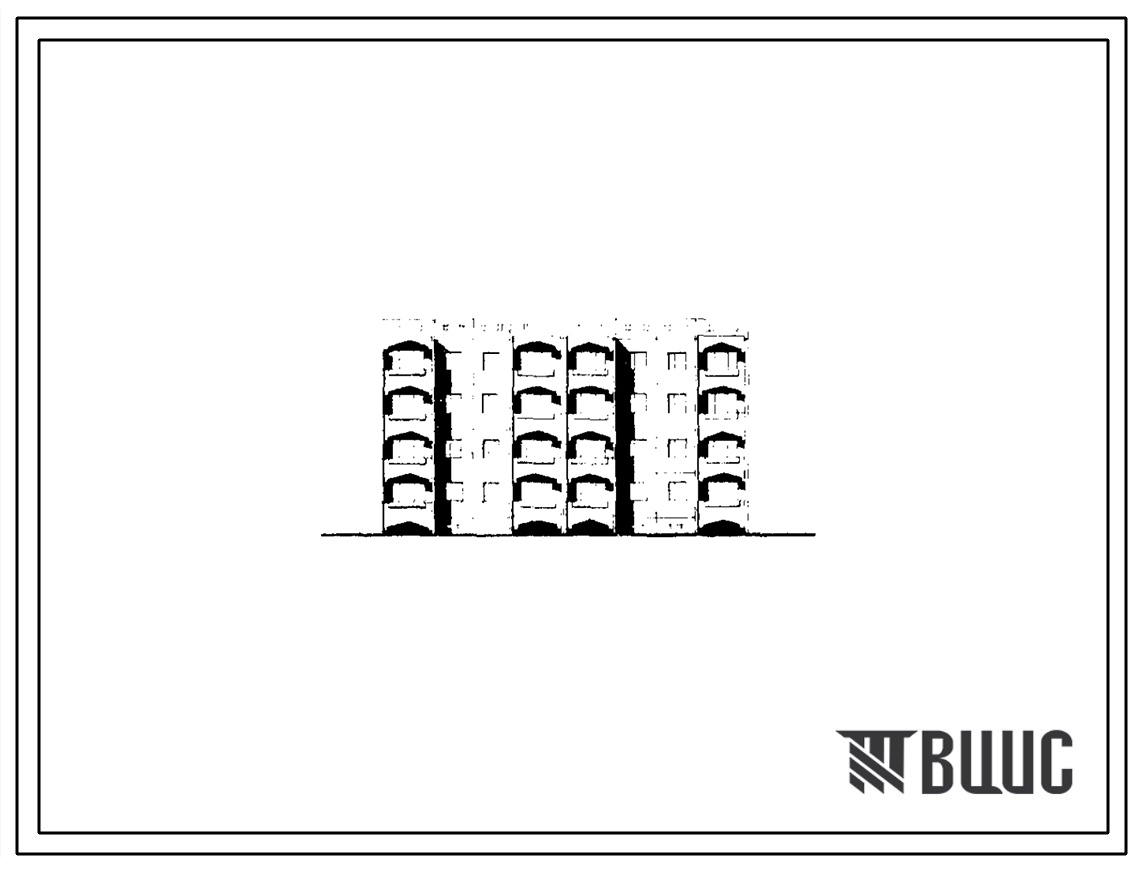 Типовой проект 105-034с/1 Блок-секция четырехэтажная 16-квартирная рядовая с торцовыми окончаниями (двухкомнатных 2Б — 8, трехкомнатных 3Б — 8). Для строительства во IIВ климатическом подрайоне, сейсмичностью 8 баллов, выше 1000 м над уровнем моря.