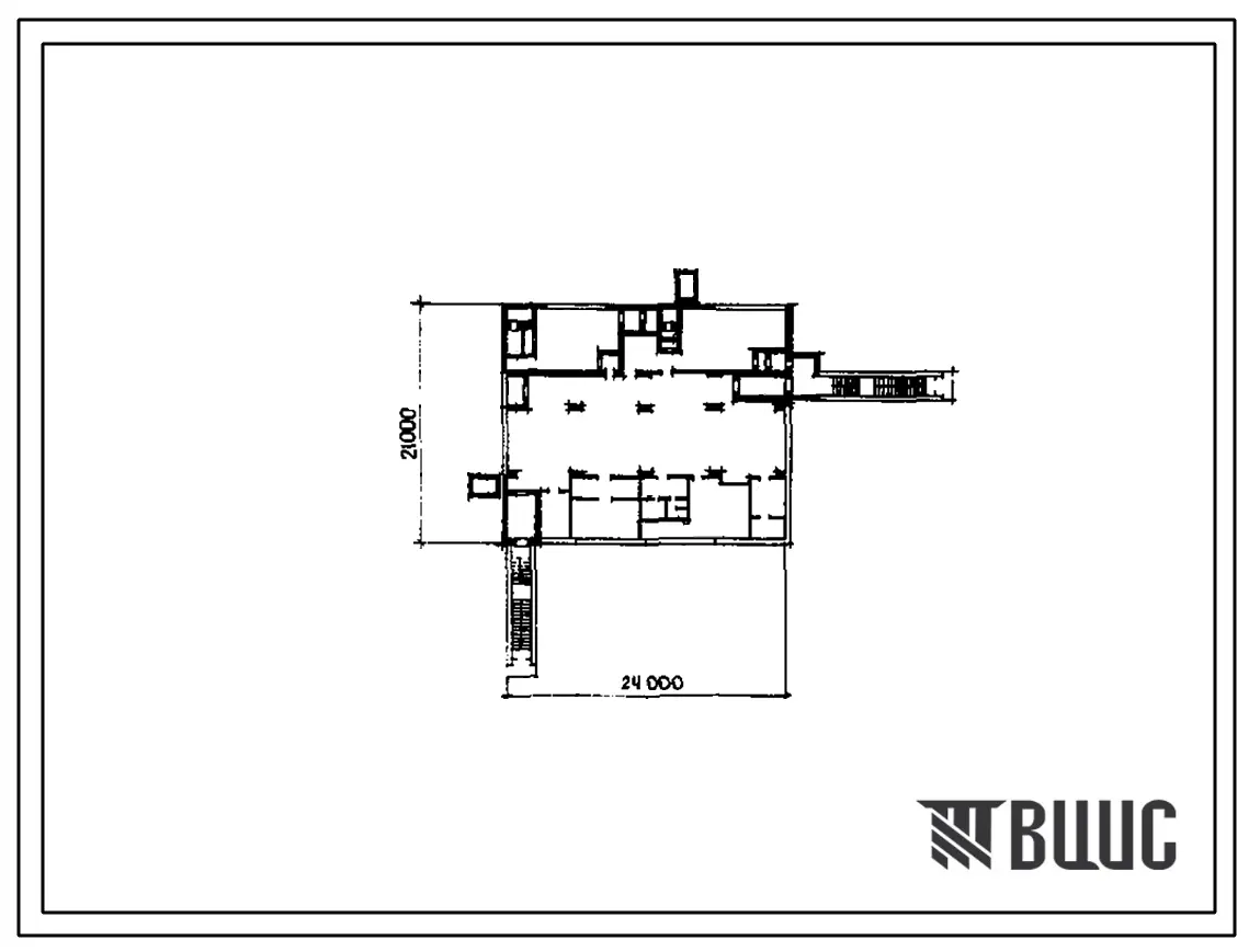Типовой проект А-III-100-321.86 Отдельно стоящее заглубленное помещение вспомогательного назначения(убежище на 100 человек, размеры убежища 24м на 21м, режимы вентиляции 1,2)