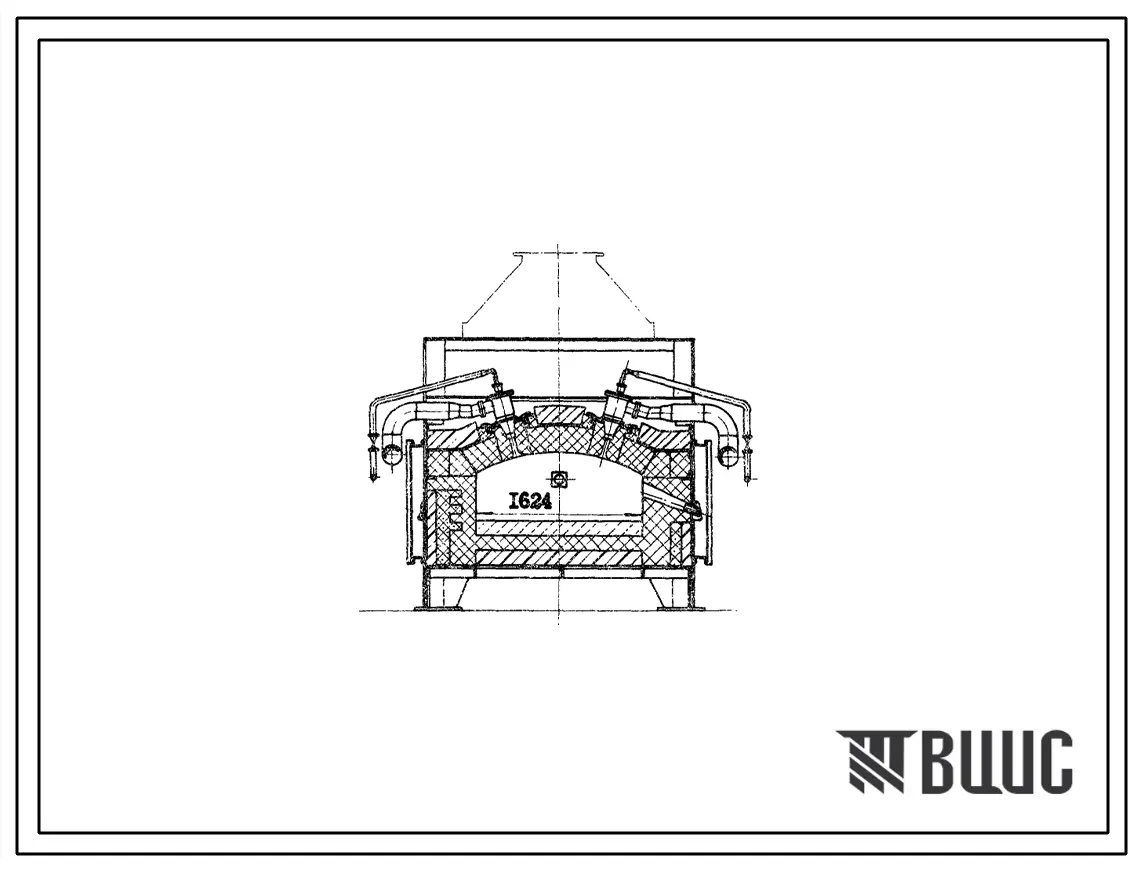 Типовой проект 406-9-293.84 Печь нагревательная щелевая размерами пода 1,6 х 0,8 м на газе среднего давления