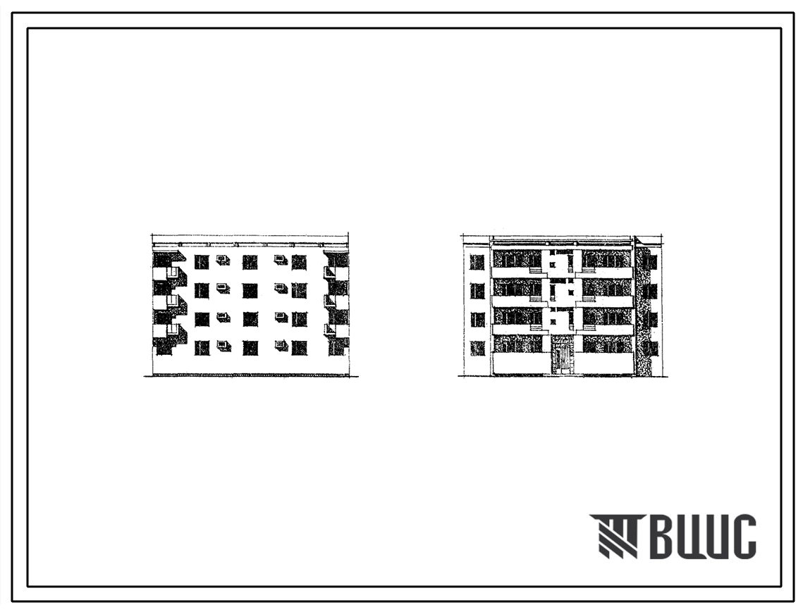 Типовой проект 77-041СП Четырехэтажный галерейный дом блок-секция на 8 квартир (четырехкомнатных 4Б-4, пятикомнатных 5Б-4). Для строительства в 4А и 4Г климатических подрайонах, сейсмичностью 7 баллов и несейсмических районах, на грунтах 2 типа просадочно