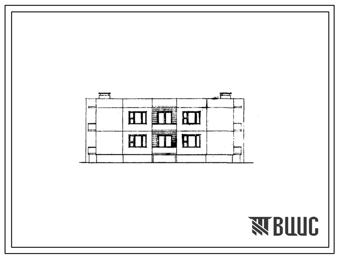Типовой проект 111-210-17 Дом двухэтажный шестиквартирный крупнопанельный с квартирами (однокомнатных  1Б — 2, двухкомнатных 2Б — 2, трехкомнатных 3Б — 2). Для строительства во IIВ климатическом подрайоне, II климатическом районе Белорусской ССР.