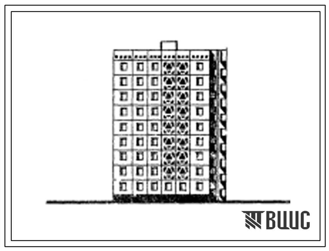 Типовой проект 148-022сп Девятиэтажная блок-секция поворотная обратная правая на 18 квартир (трехкомнатных 3Б-9, пятикомнатных 5Б-9). Для строительства в 4Г климатическом подрайоне г.Ташкента сейсмичностью 9 баллов на грунтах 2 типа просадочности