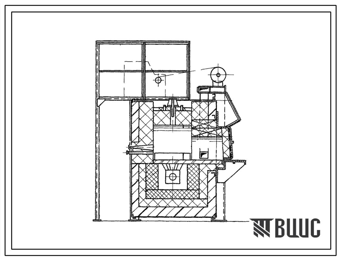 Типовой проект 406-9-73 Печь термическая камерная размерами пода 0,348х0,58 м на мазуте и газе низкого и среднего давления с отводом дыма вверх и в боров
