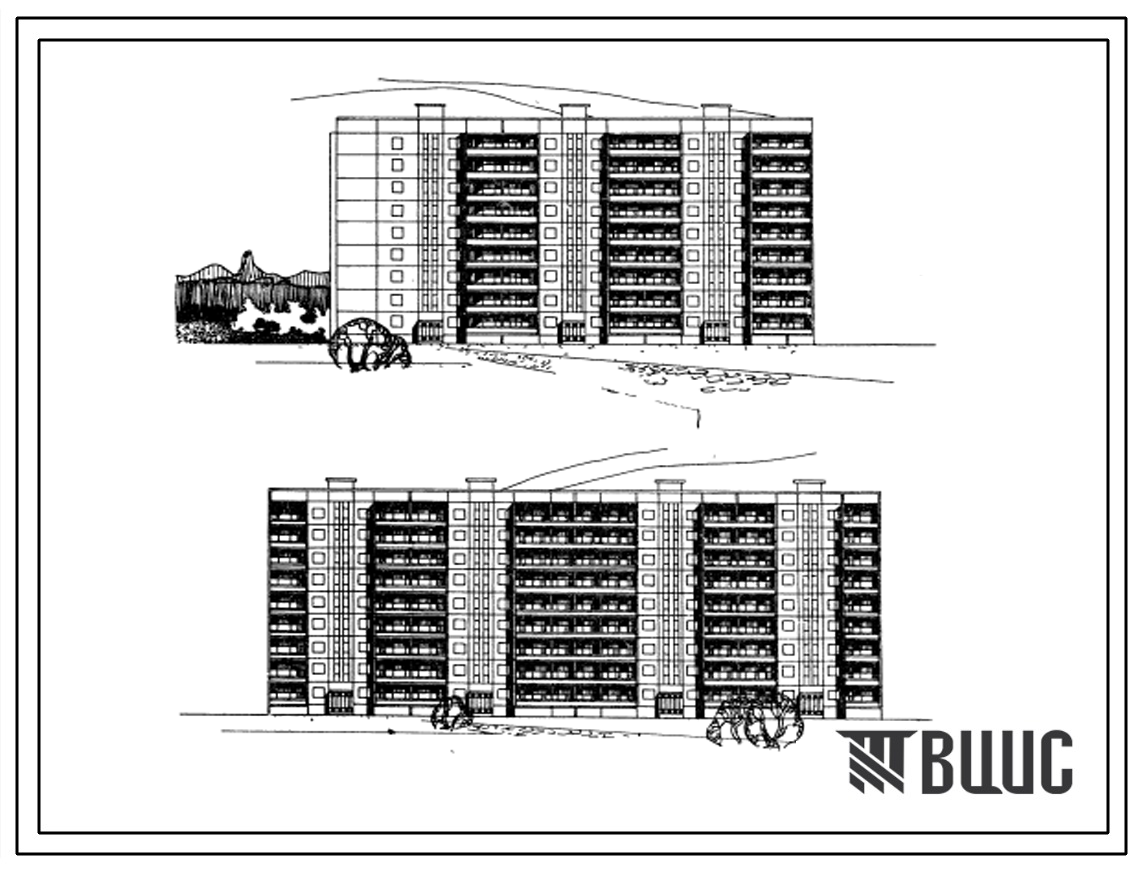 Типовой проект 111-150-1с Девятиэтажный крупнопанельный десятисекционный жилой дом на 198 квартир с квартирами типа 2Б.3А.4А.4Б.5А.