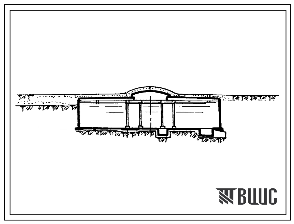 Типовой проект 7-02-126 Резервуар железобетонный цилиндрический заглубленный для нефти и темных нефтепродуктов емкостью 5000 м3 со сборными стенкой (Т-1270)