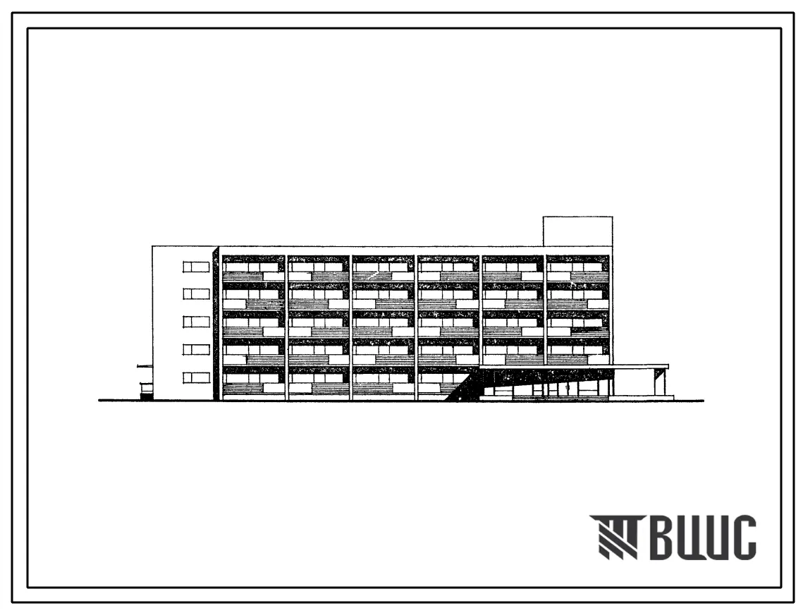 Типовой проект 244-2-4 Спальный корпус на 212 мест для дома отдыха. Для строительства во II и III строительно-климатических зонах.