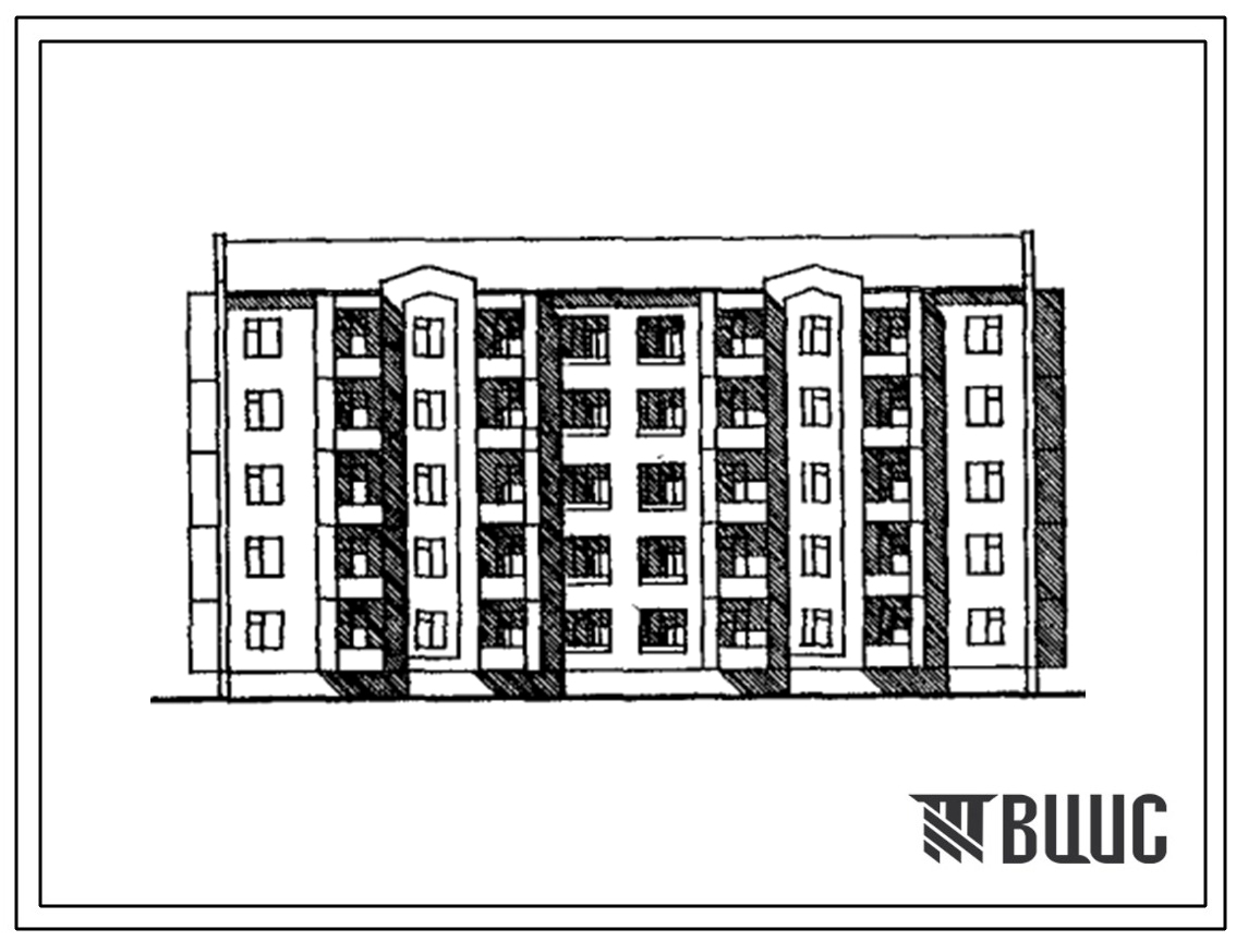 Типовой проект 154-175-42с.13.91 5-этажный 40-квартирный жилой дом с 1- и 2-комнатными квартирами для малосемейных (для Киргизской ССР)