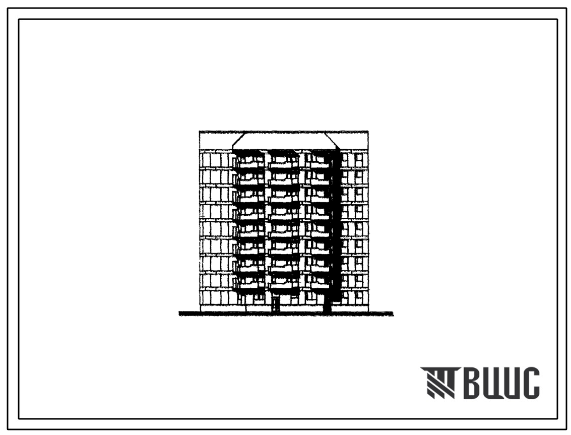 Типовой проект 123-024м Блок-секция девятиэтажная 44-квартирная угловая правая 1Б.2Б.3Б.3Б.4Б.