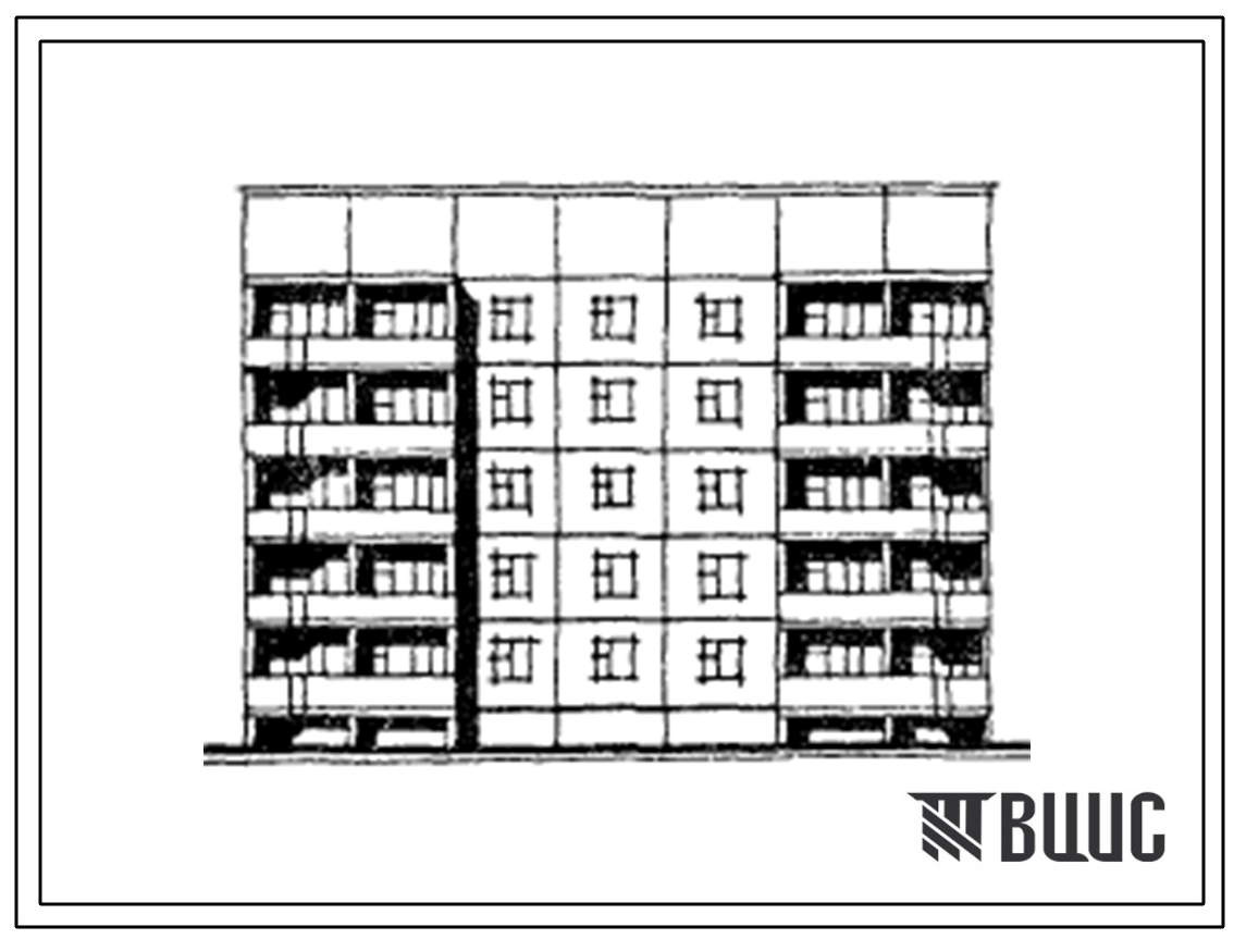 Типовой проект 121-0147.13.87 Блок-секция 5-этажная 20-квартирная рядовая с торцовыми окончаниями 1Б-2Б-3Б-3Б (для строительства в Костромской области)